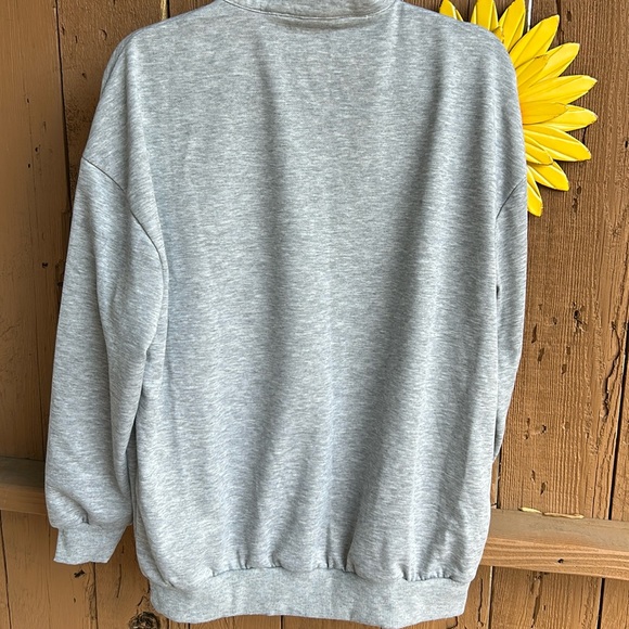 Gray Quarter-Zip Sweater with Horse Print - Picture 5 of 8